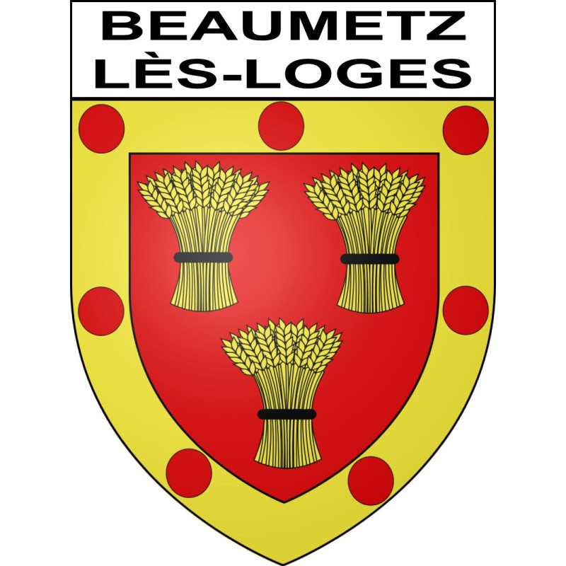 Pegatinas escudo de armas de Beaumetz-lès-Loges adhesivo de la etiqueta engomada