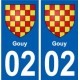 02 Gouy ville autocollant plaque sticker
