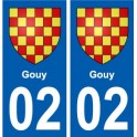 02 Gouy ville autocollant plaque sticker