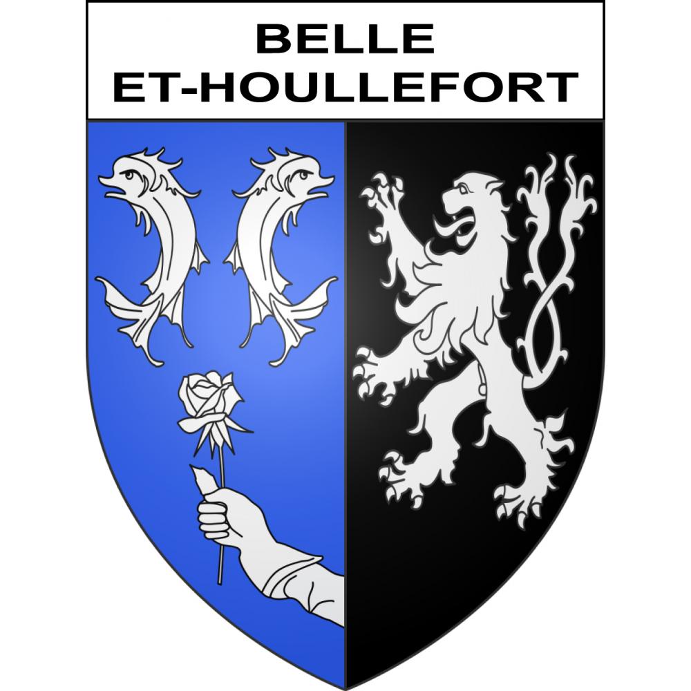 Pegatinas escudo de armas de Belle-et-Houllefort adhesivo de la etiqueta engomada