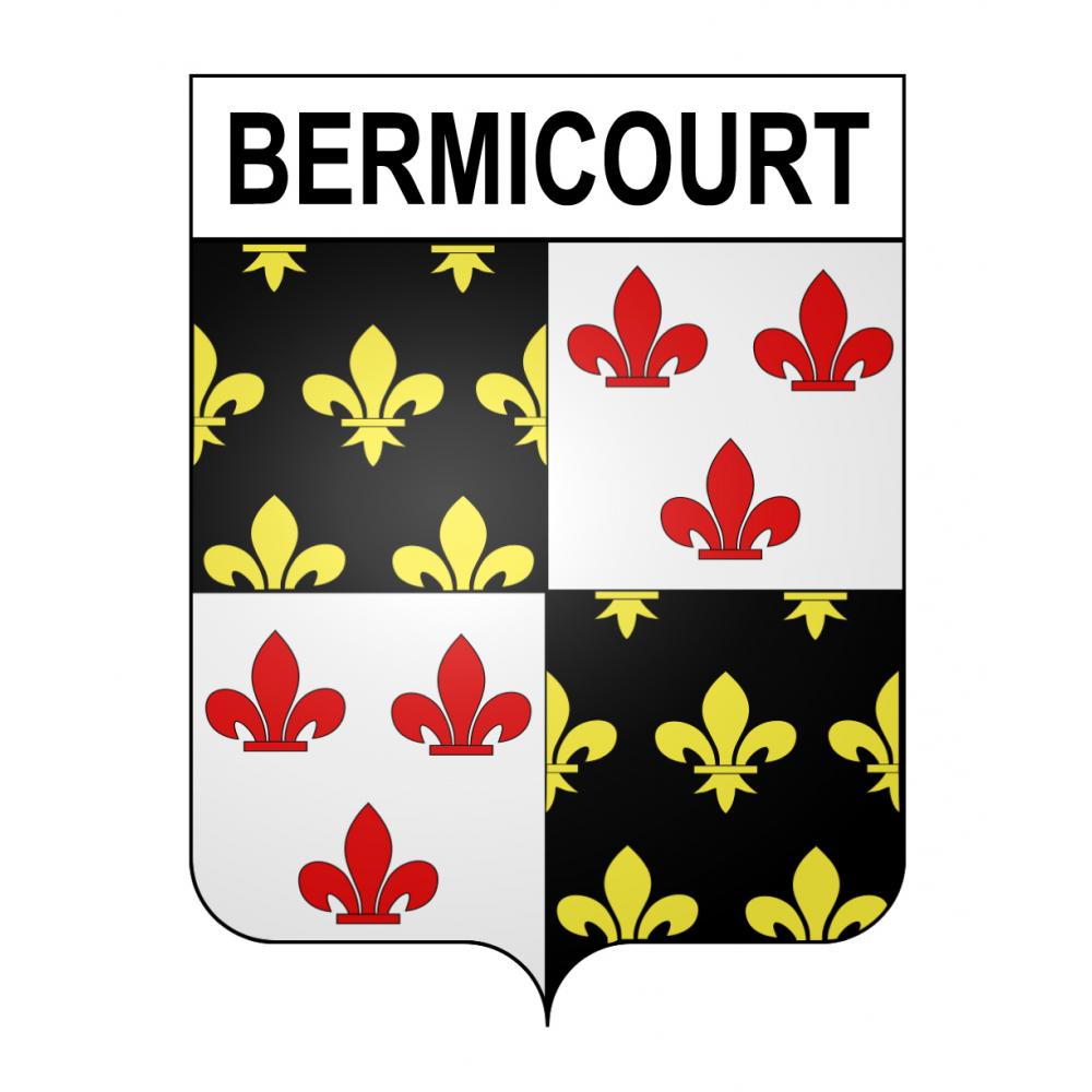 Pegatinas escudo de armas de Bermicourt adhesivo de la etiqueta engomada