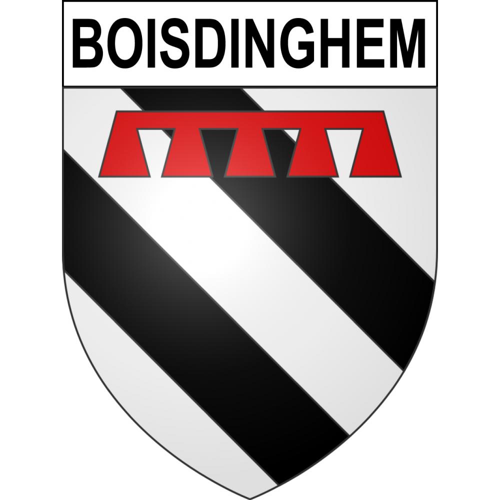 Pegatinas escudo de armas de Boisdinghem adhesivo de la etiqueta engomada