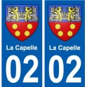 02 La Capelle ville autocollant plaque sticker