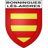 Pegatinas escudo de armas de Bonningues-lès-Ardres adhesivo de la etiqueta engomada