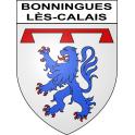 Pegatinas escudo de armas de Bonningues-lès-Calais adhesivo de la etiqueta engomada
