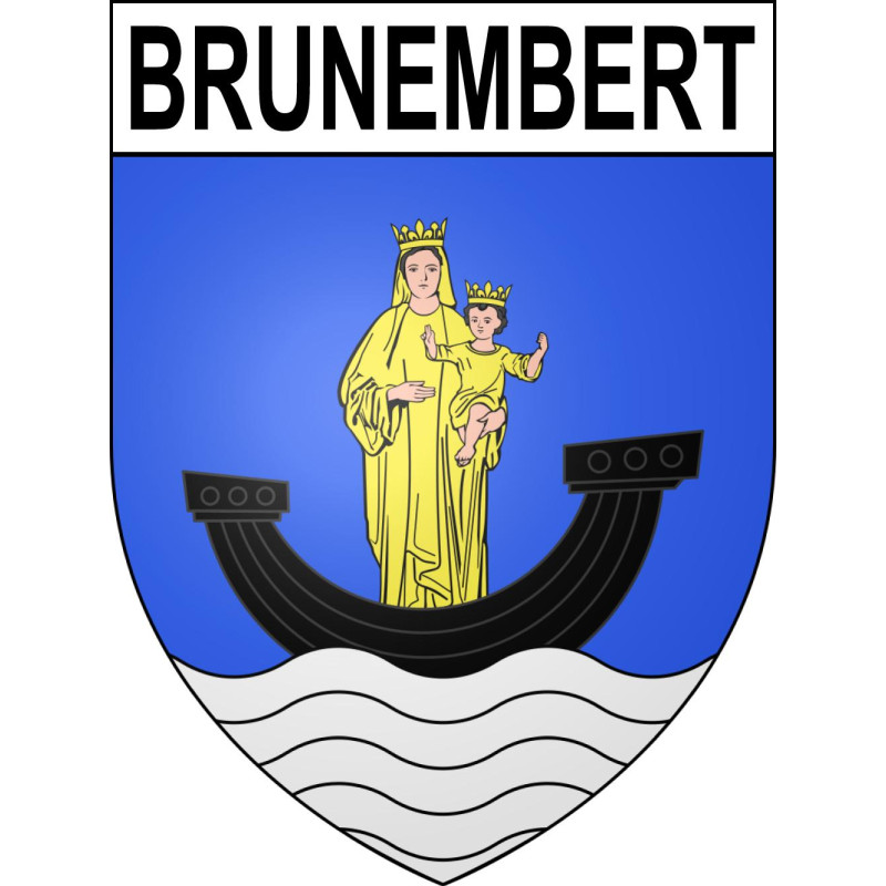Pegatinas escudo de armas de Brunembert adhesivo de la etiqueta engomada