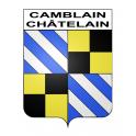 Pegatinas escudo de armas de Camblain-Châtelain adhesivo de la etiqueta engomada