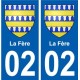02 La Fère ville autocollant plaque sticker
