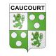 Pegatinas escudo de armas de Caucourt adhesivo de la etiqueta engomada