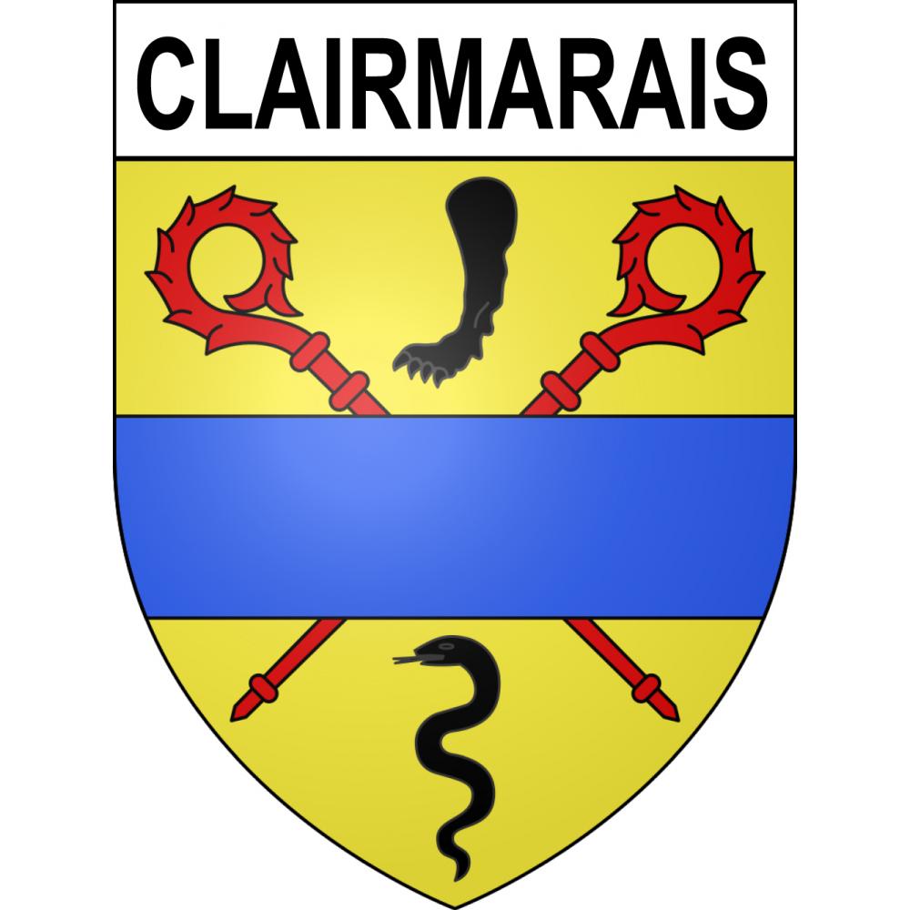 Pegatinas escudo de armas de Clairmarais adhesivo de la etiqueta engomada