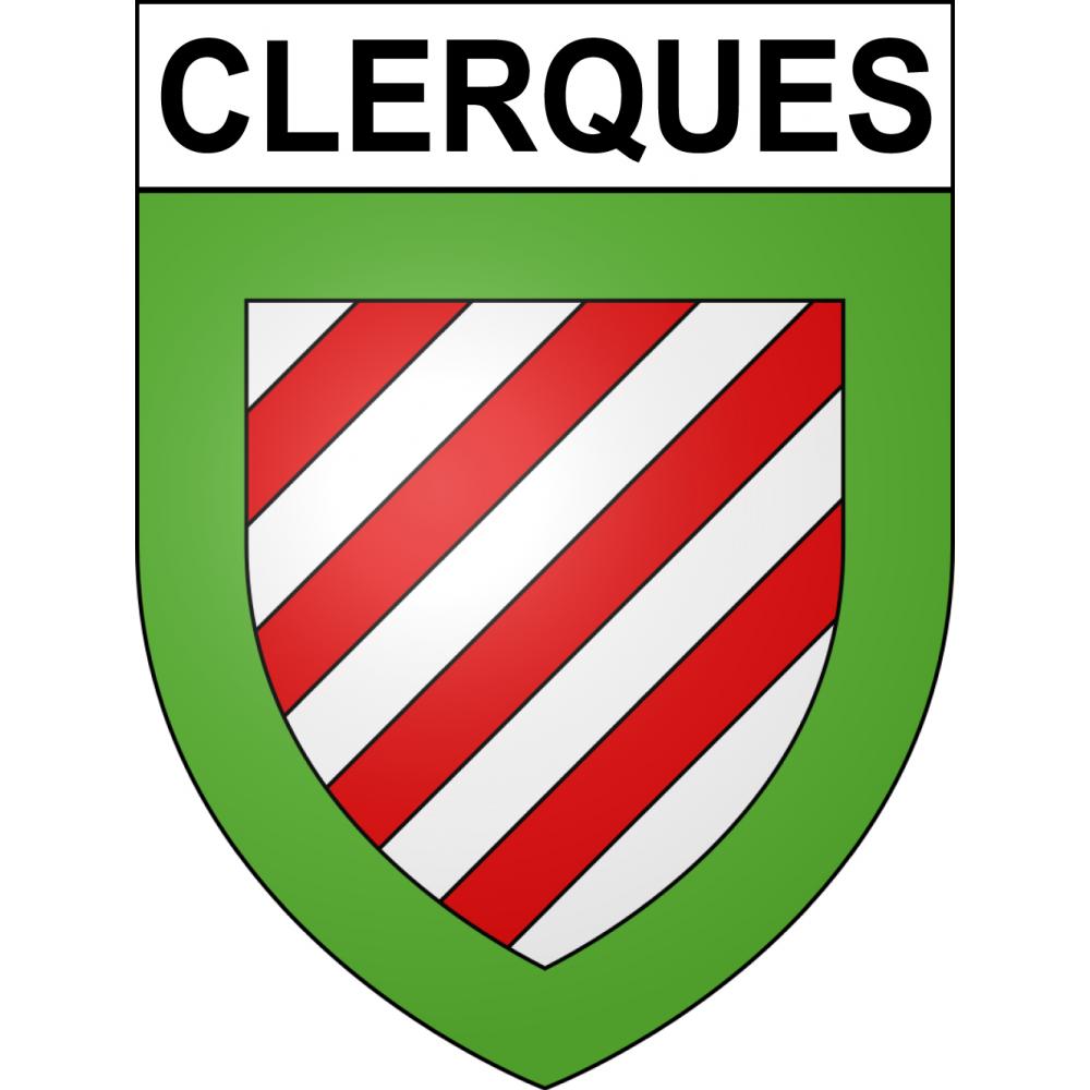 Clerques 62 ville sticker blason écusson autocollant adhésif