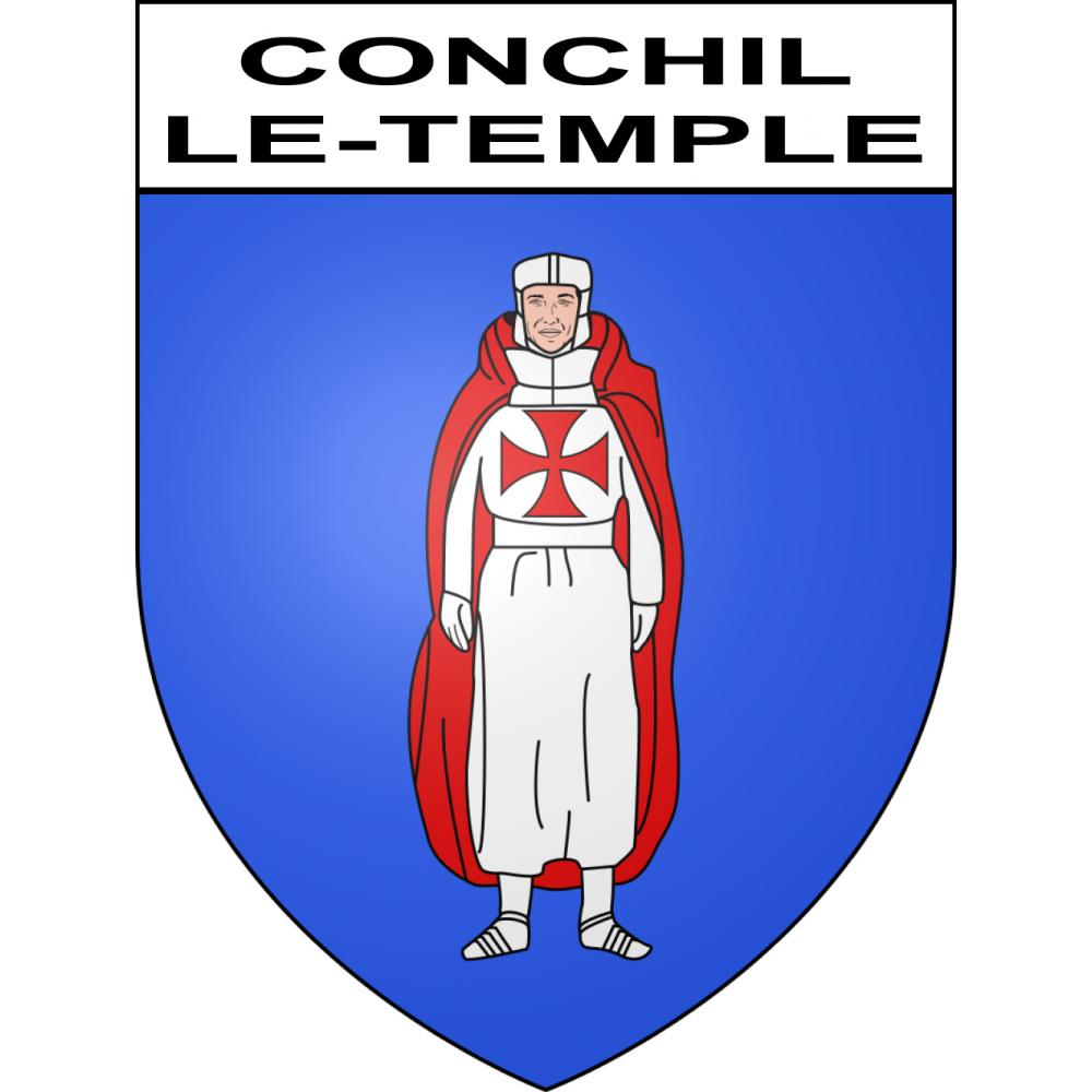 Conchil-le-Temple 62 ville sticker blason écusson autocollant adhésif