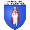 Pegatinas escudo de armas de Conchil-le-Temple adhesivo de la etiqueta engomada