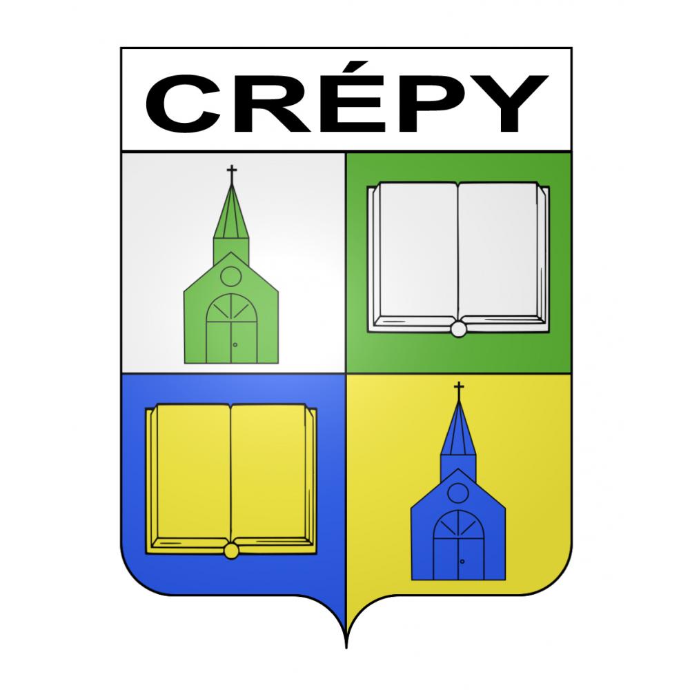 Crépy 62 ville sticker blason écusson autocollant adhésif