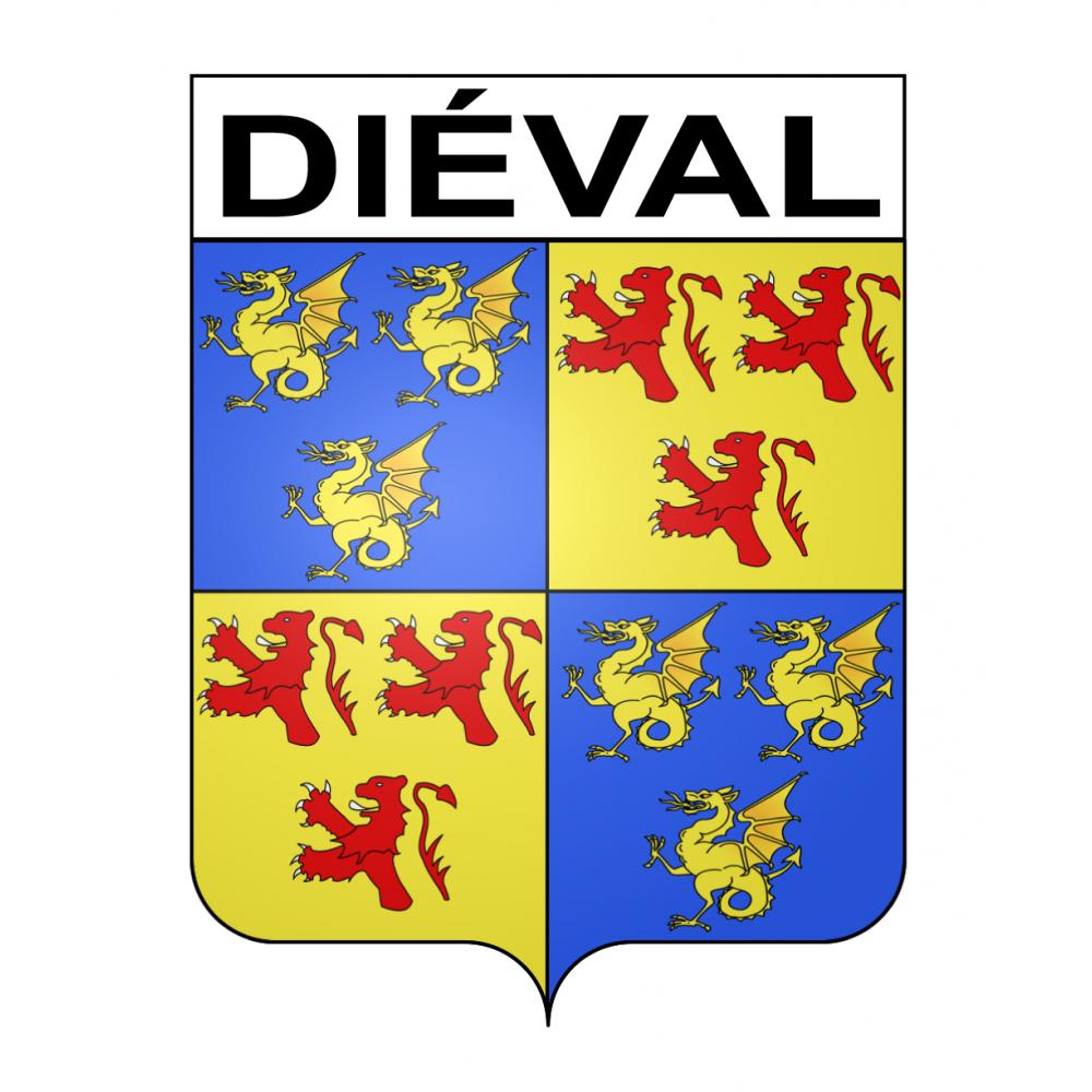 Diéval Sticker wappen, gelsenkirchen, augsburg, klebender aufkleber