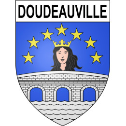 Pegatinas escudo de armas de Doudeauville adhesivo de la etiqueta engomada