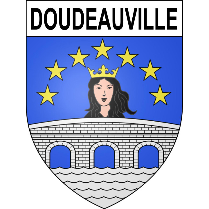 Pegatinas escudo de armas de Doudeauville adhesivo de la etiqueta engomada