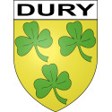 Dury 62 ville sticker blason écusson autocollant adhésif