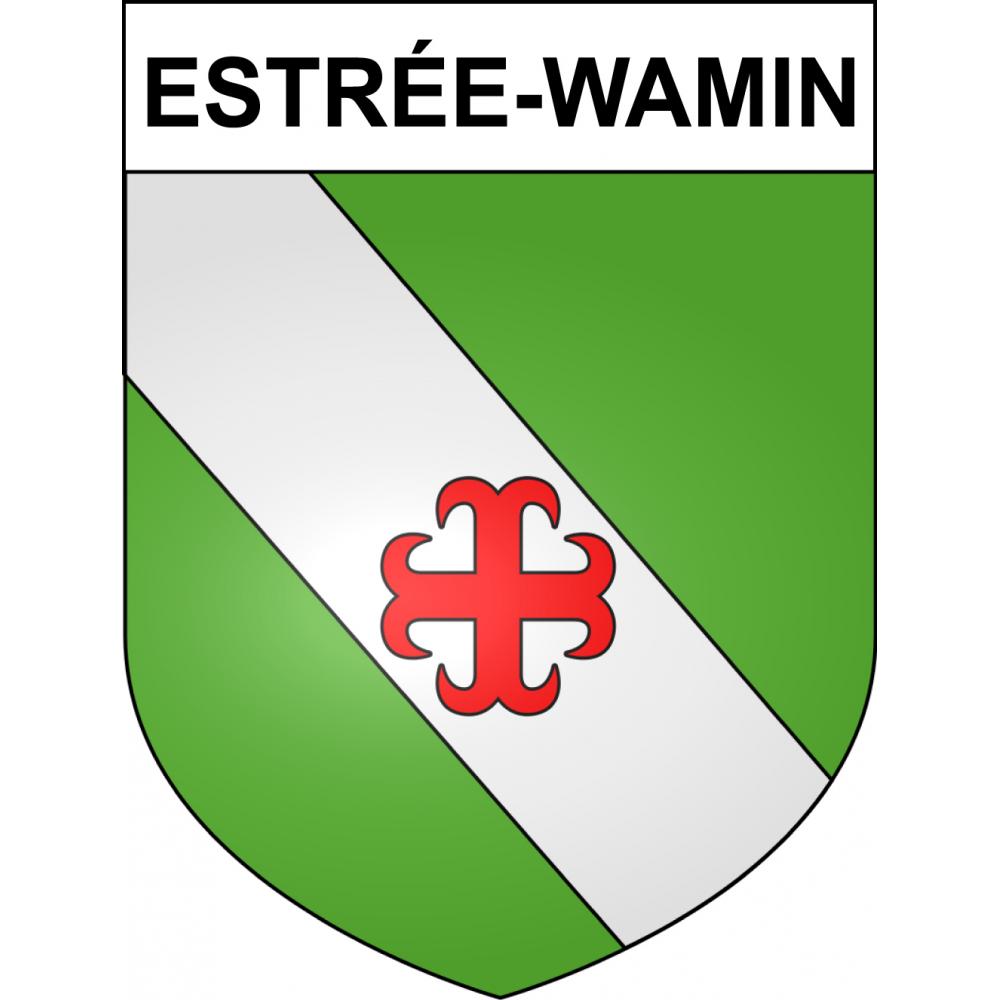 Pegatinas escudo de armas de Estrée-Wamin adhesivo de la etiqueta engomada
