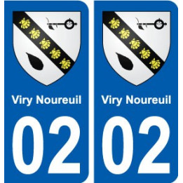 02 Viry-Noureuil ville autocollant plaque sticker