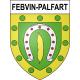 Pegatinas escudo de armas de Febvin-Palfart adhesivo de la etiqueta engomada