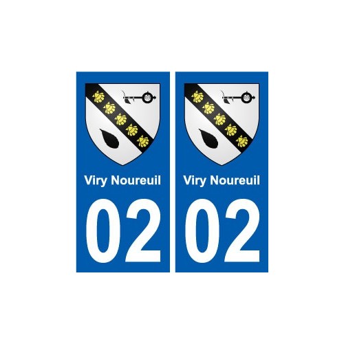 02 Viry-Noureuil ville autocollant plaque sticker