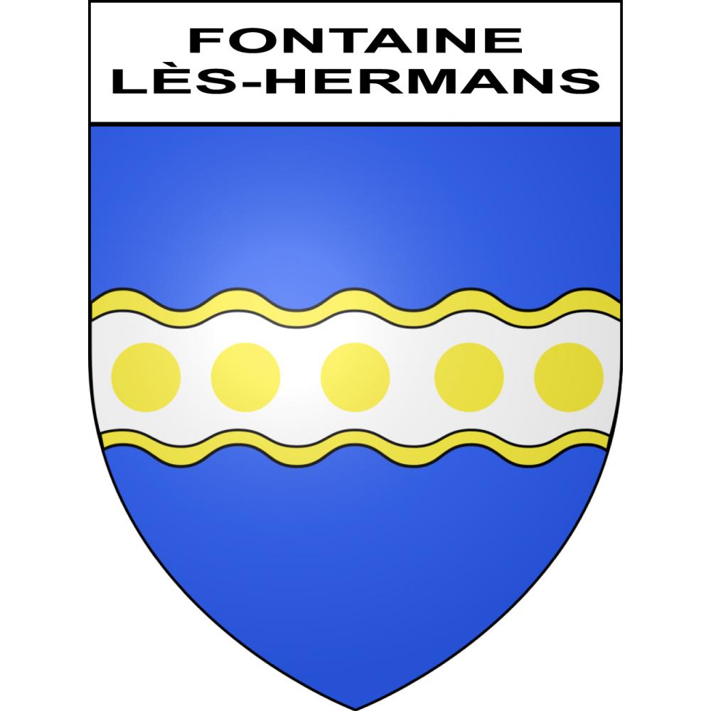 Fontaine-lès-Hermans 62 ville sticker blason écusson autocollant adhésif