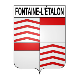 Pegatinas escudo de armas de Fontaine-l'Étalon adhesivo de la etiqueta engomada