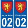 02 Vic-sur-Aisne ville autocollant plaque sticker