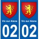 02 Vic-sur-Aisne ville autocollant plaque sticker