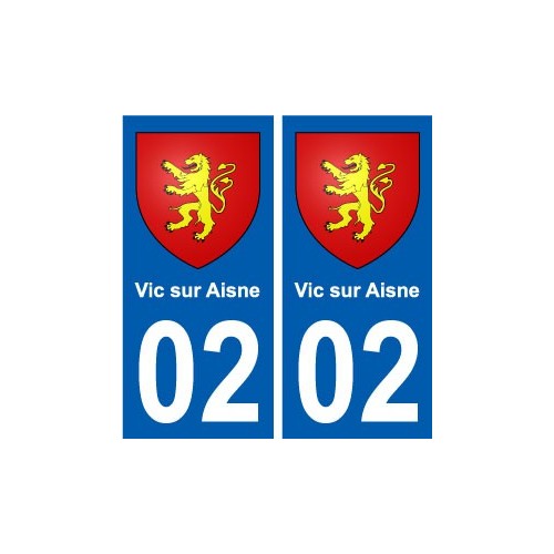 02 Vic-sur-Aisne ville autocollant plaque sticker
