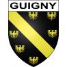 Pegatinas escudo de armas de Guigny adhesivo de la etiqueta engomada