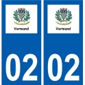 02 Vermand logo ville autocollant plaque sticker