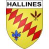 Pegatinas escudo de armas de Hallines adhesivo de la etiqueta engomada