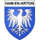 Pegatinas escudo de armas de Ham-en-Artois adhesivo de la etiqueta engomada