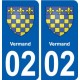 02 Vermand ville autocollant plaque sticker