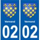 02 Vermand ville autocollant plaque sticker