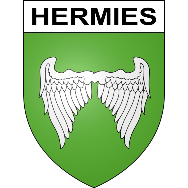 Pegatinas escudo de armas de Hermies adhesivo de la etiqueta engomada
