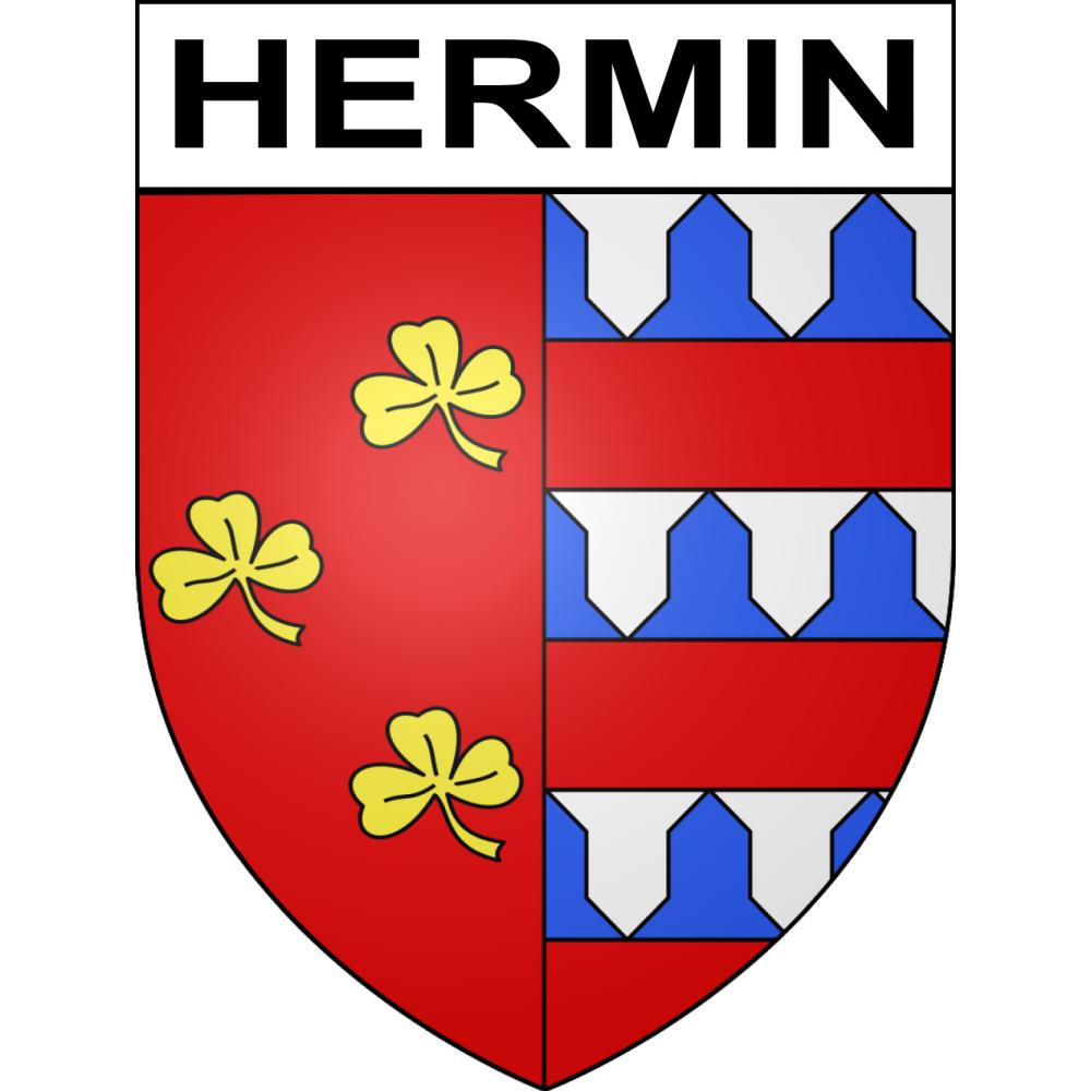 Hermin 62 ville sticker blason écusson autocollant adhésif