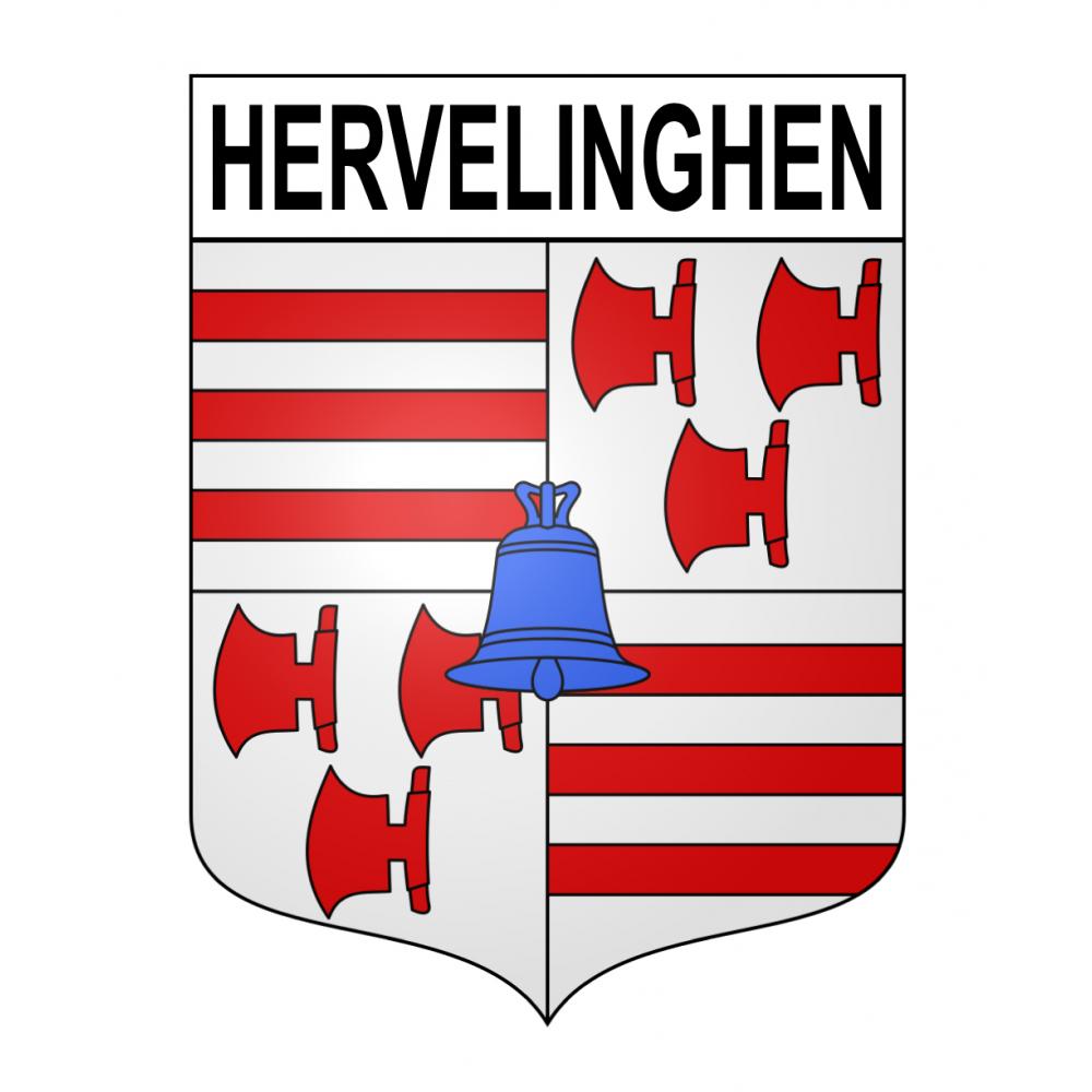 Pegatinas escudo de armas de Hervelinghen adhesivo de la etiqueta engomada