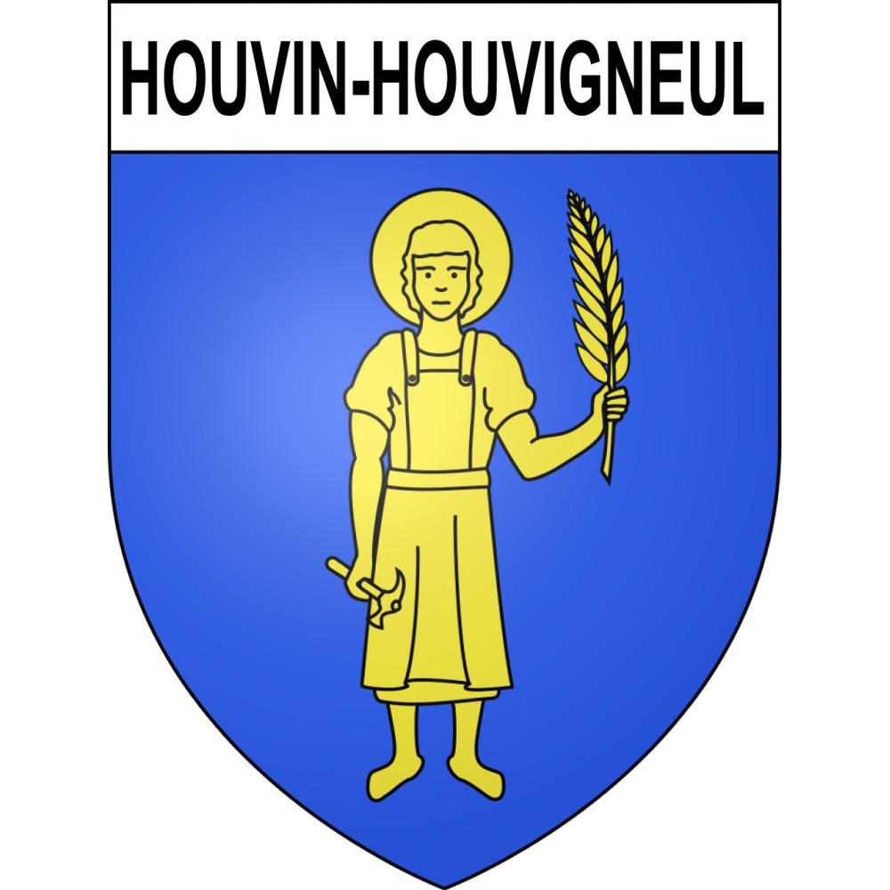 Pegatinas escudo de armas de Houvin-Houvigneul adhesivo de la etiqueta engomada