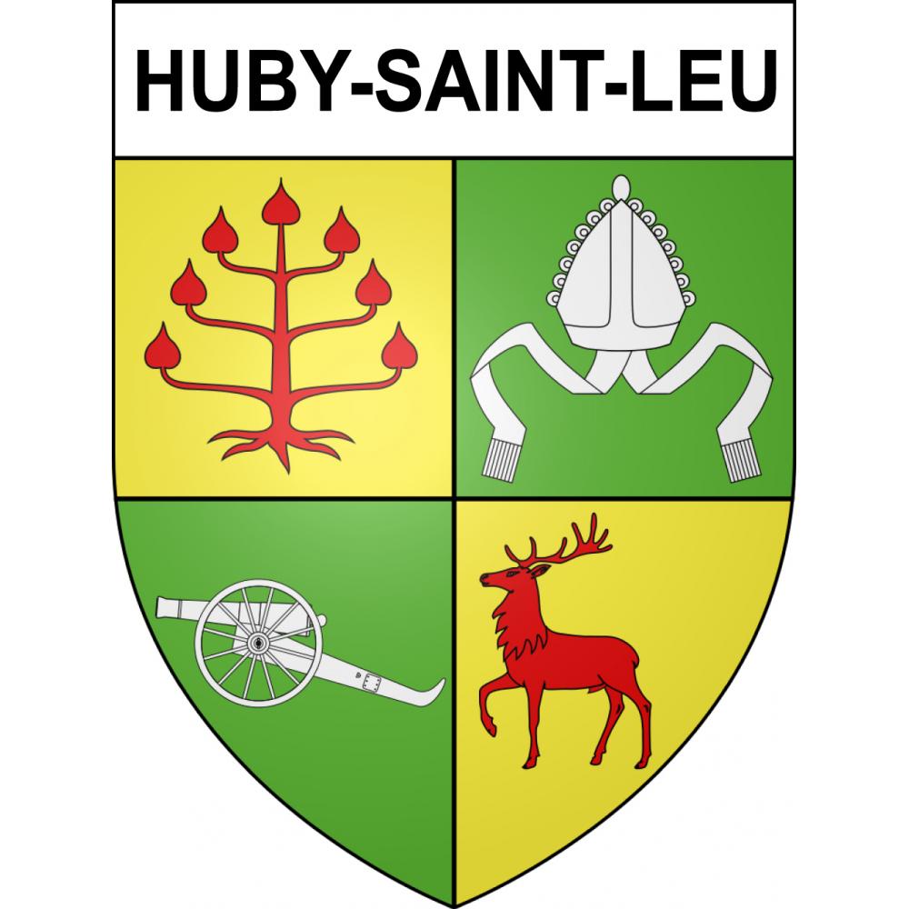 Huby-Saint-Leu Sticker wappen, gelsenkirchen, augsburg, klebender aufkleber