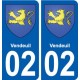 02 Vendeuil ville autocollant plaque sticker