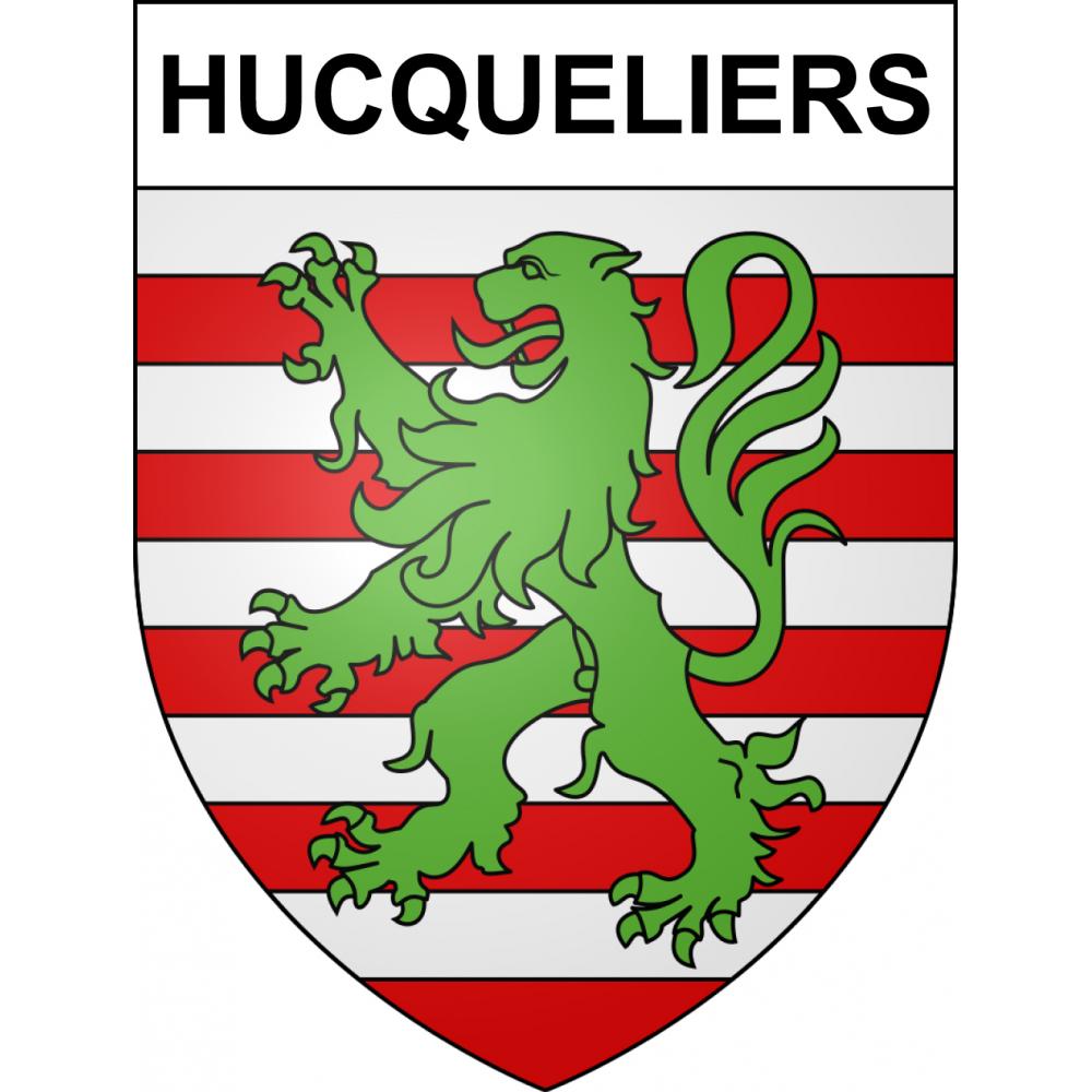 Pegatinas escudo de armas de Hucqueliers adhesivo de la etiqueta engomada