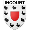 Pegatinas escudo de armas de Incourt adhesivo de la etiqueta engomada