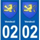 02 Vendeuil ville autocollant plaque sticker