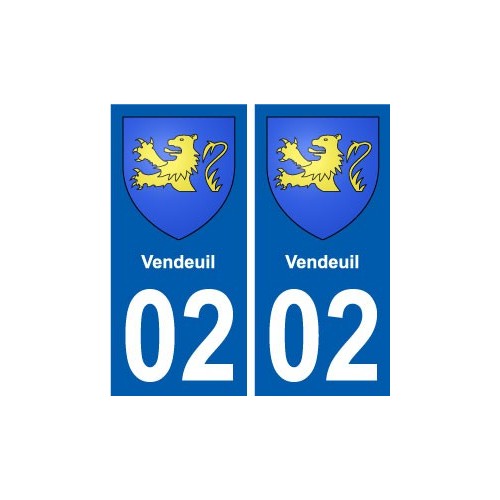 02 Vendeuil ville autocollant plaque sticker