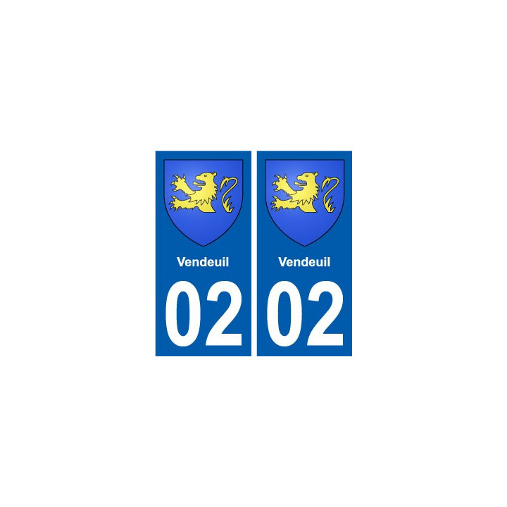 02 Vendeuil ville autocollant plaque sticker