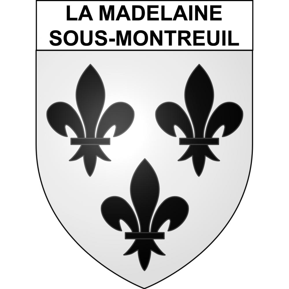 Pegatinas escudo de armas de La Madelaine-sous-Montreuil adhesivo de la etiqueta engomada