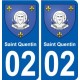 02  Saint-Quentin ville autocollant plaque sticker